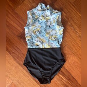 Oh La La Floral Sleeveless Leotard